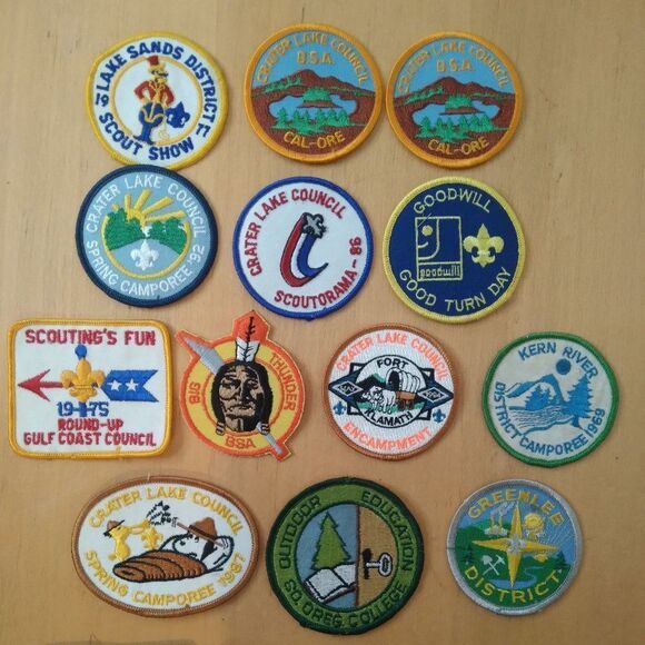 Vintage Boy Scout Sew On Embroidered Patch Lot (13) - Picture 2 of 6
